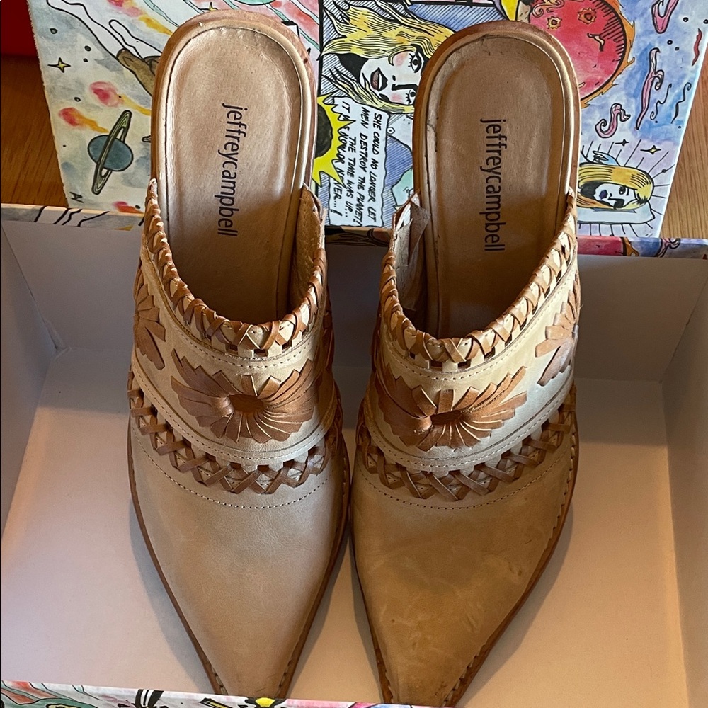Jeffrey Campbell Boho Woven Heeled Mules